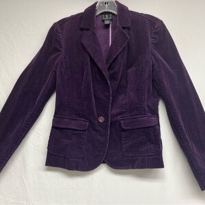 INC International Concepts Deep Purple Corduroy Blazer
